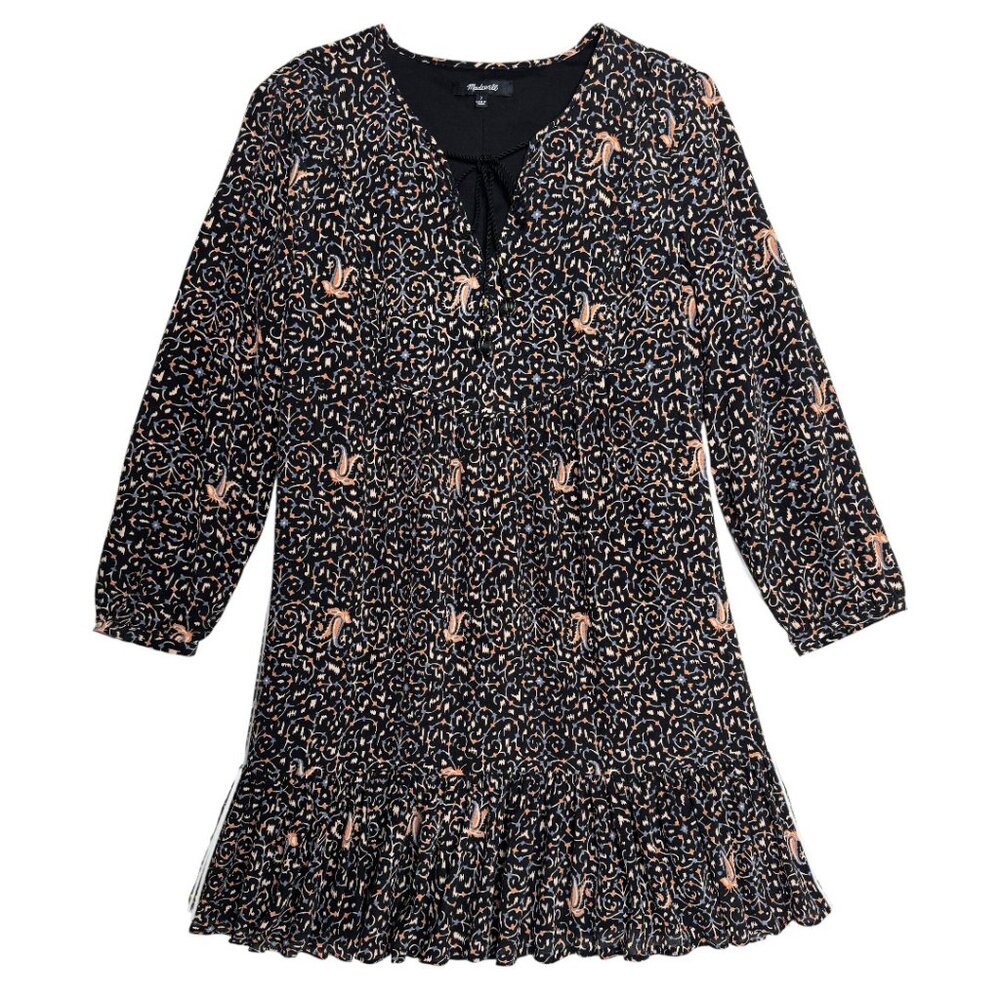 MADEWELL SILK PAISLEY MINI DRESS SOFT GIRL CELESTIAL HIPPIE GRANOLA BOHO SIZE  2
